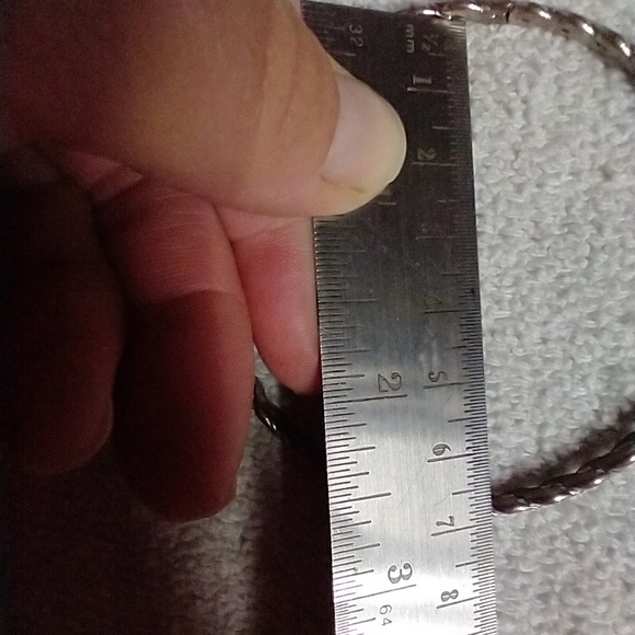 Silvertone decorative bangle bracelet - Picture 2 of 4